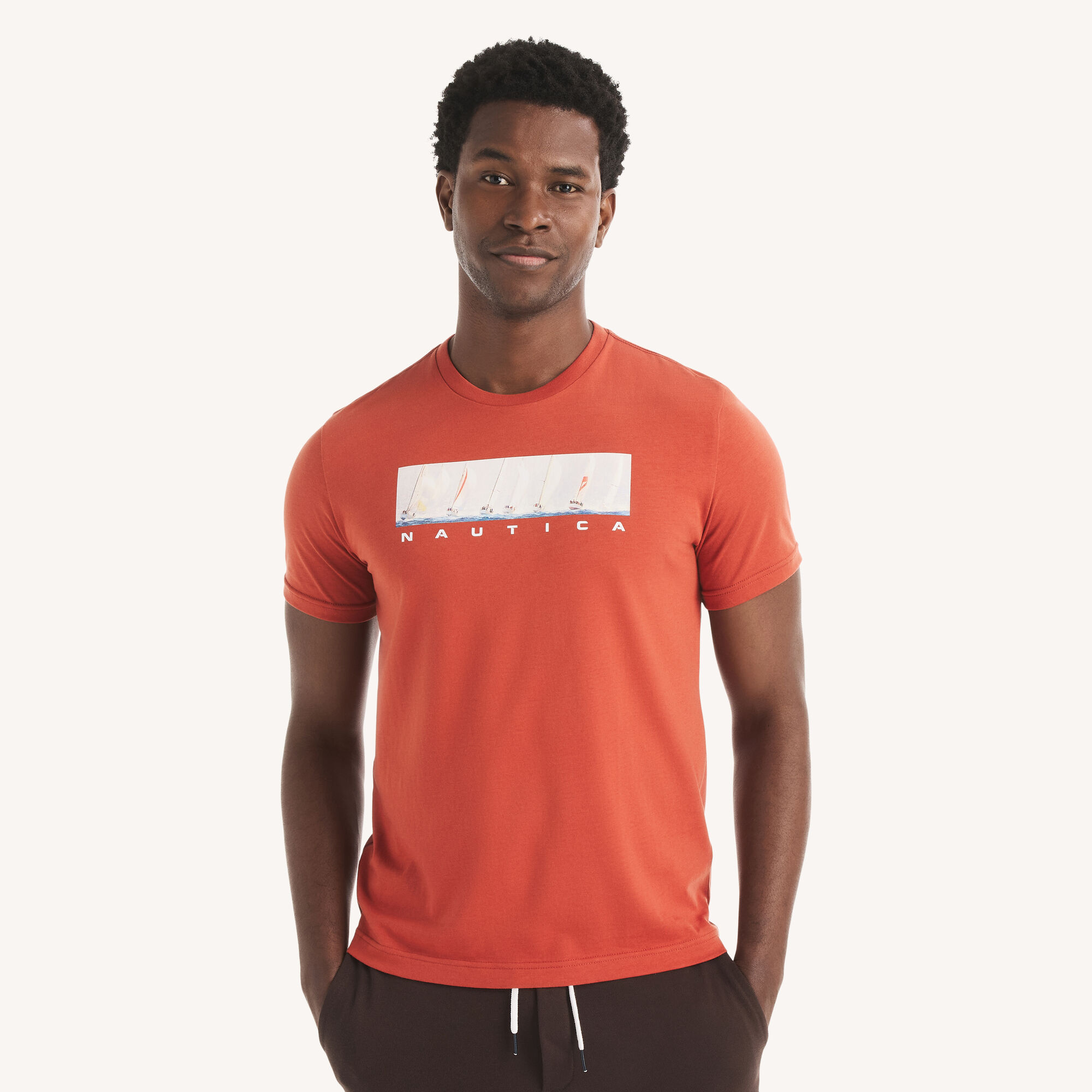 Nautica Men's Sailing Competition Graphic T-Shirt 817 (Coral Reef Heather), XL