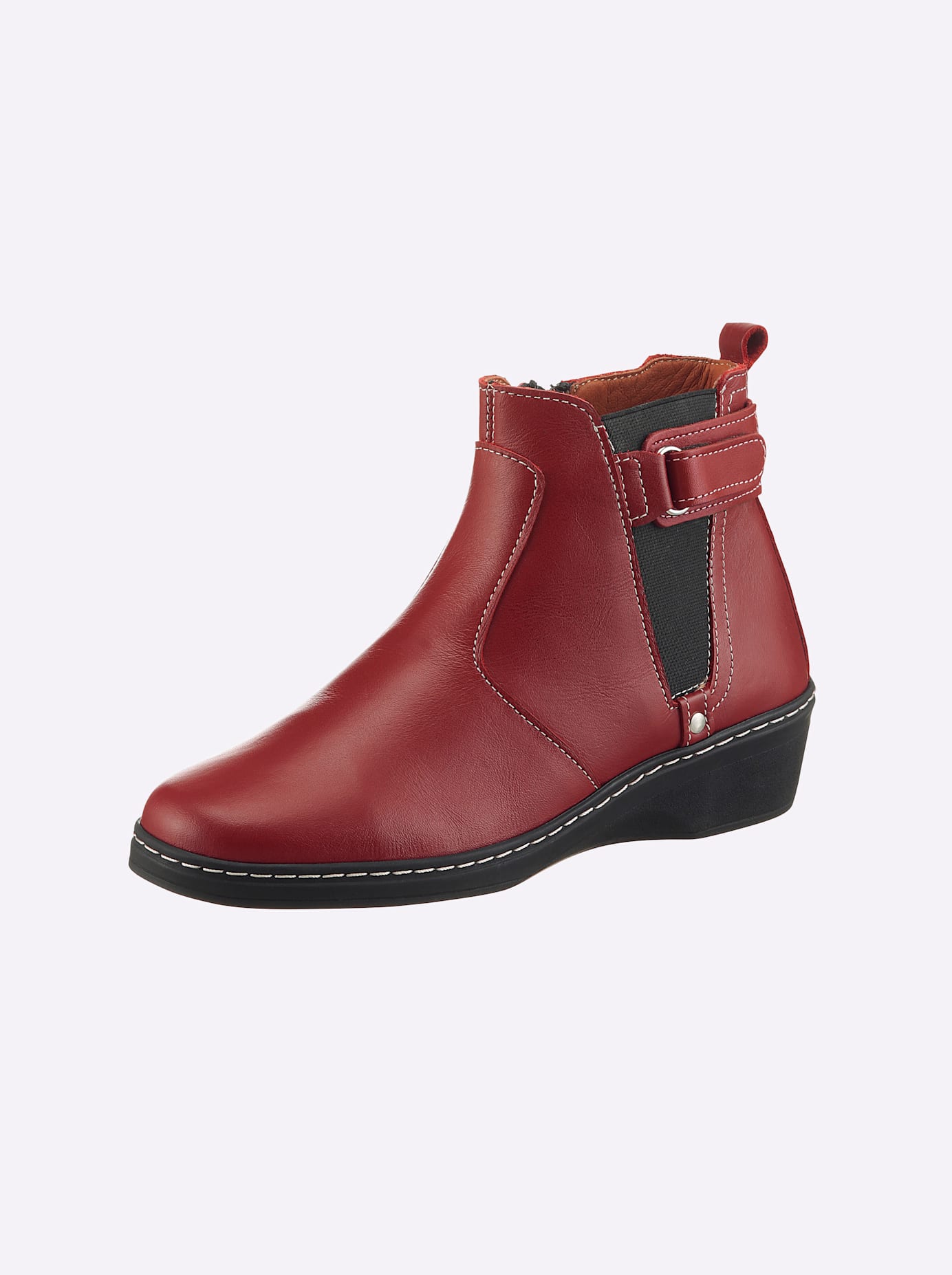 Stiefelette CASUAL LOOKS, Damen, Gr. 41, rot, Glattleder, Schuhe Stiefelette