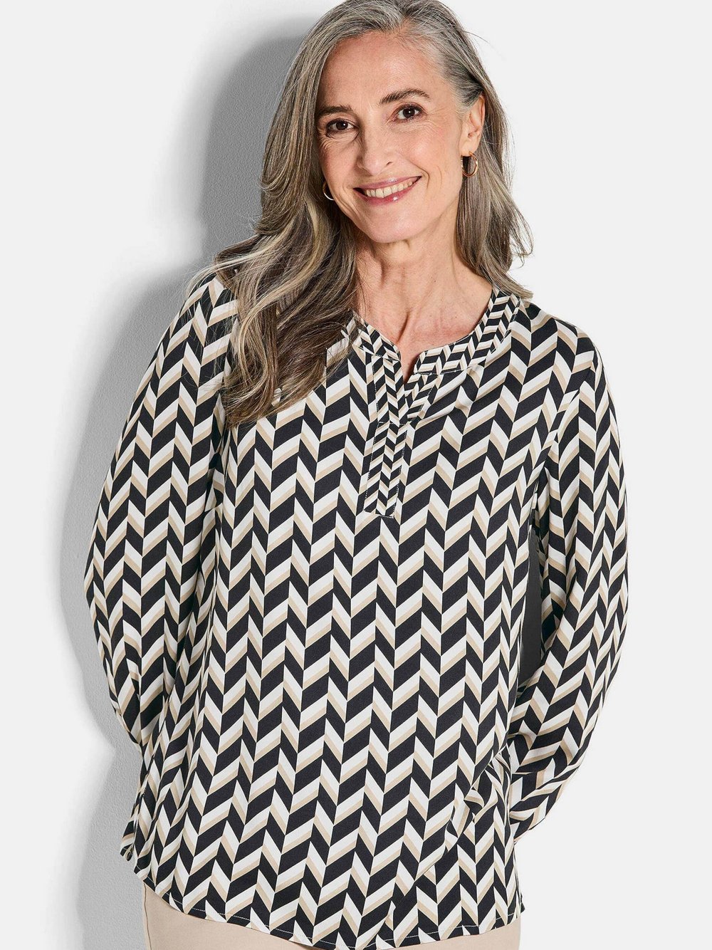 Goldner Schlupfblusen Damen schwarz, 21 Image