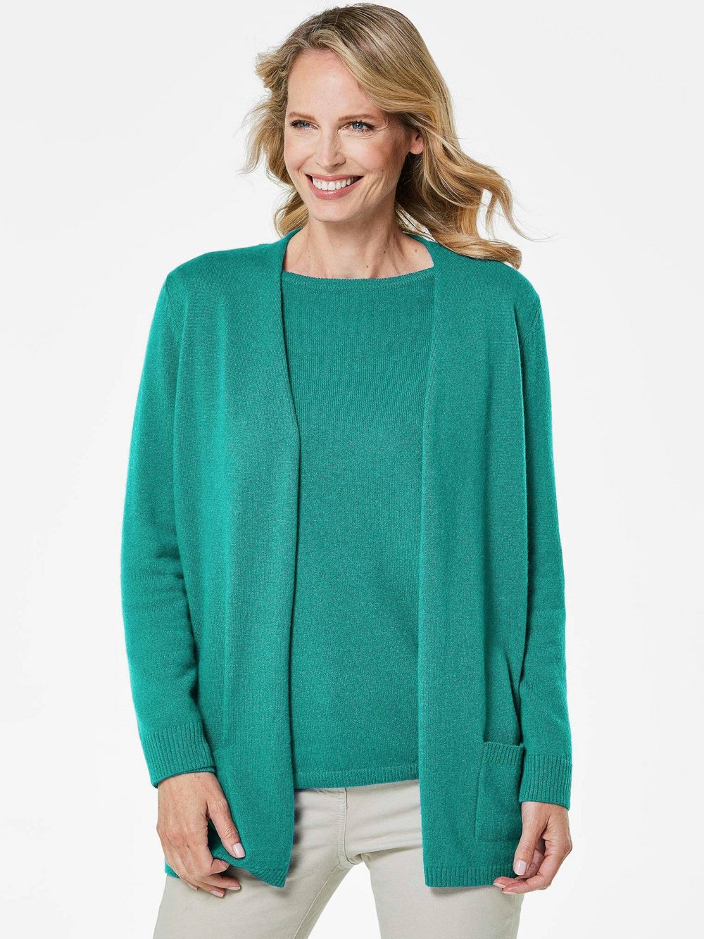 Goldner Strickjacken Damen smaragd, 21 Image