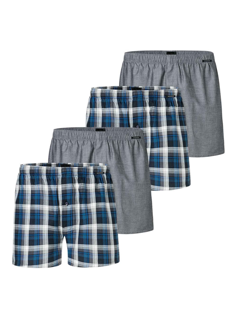 Schiesser Web-Boxershorts 4er Pack Herren mehrfarbig, 4XL Image