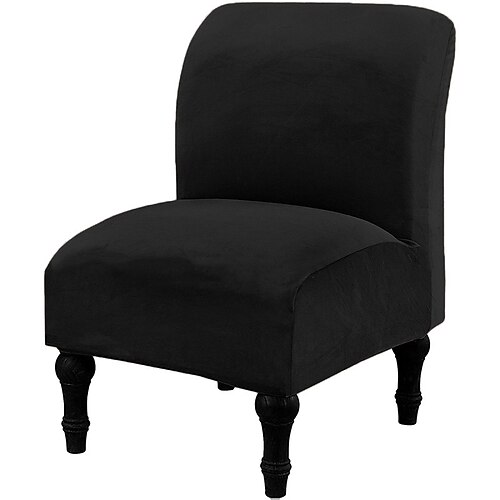 Samtbezug für armlose Akzentstühle, weicher Stretch-Sesselüberzug ohne Armlehnen, abnehmbarer Möbelschutz für armlose Stühle im Wohnzimmer/Esszimmer/Hotelbereich Image