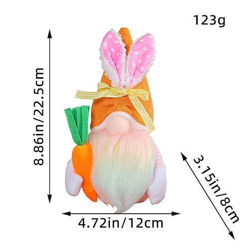 Osterkorb-Füller 7er Pack Hase Gnome Plüsch Osterdekorationen für Zuhause Frühlings Tomte mit Hasenohren und Karotte mehrschichtige Tablett Dekor glückliche Feiertagsornamente Oster Geschenk für Image