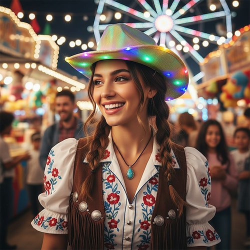 Karneval 2026 Karneval Hut Cowboyhut Party / Abend Lustig Erwachsene Unisex Halloween Karneval Party Leistung Einfaches Karnevalskostüm Verkleiden Image