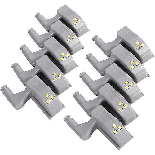 10er-Pack Scharnier-LED-Sensorleuchten – intelligente Touch-Induktions-Schrankleuchten für Küchenschränke, Kleiderschränke, Wohnzimmer, Schlafzimmer und Garderoben. Image