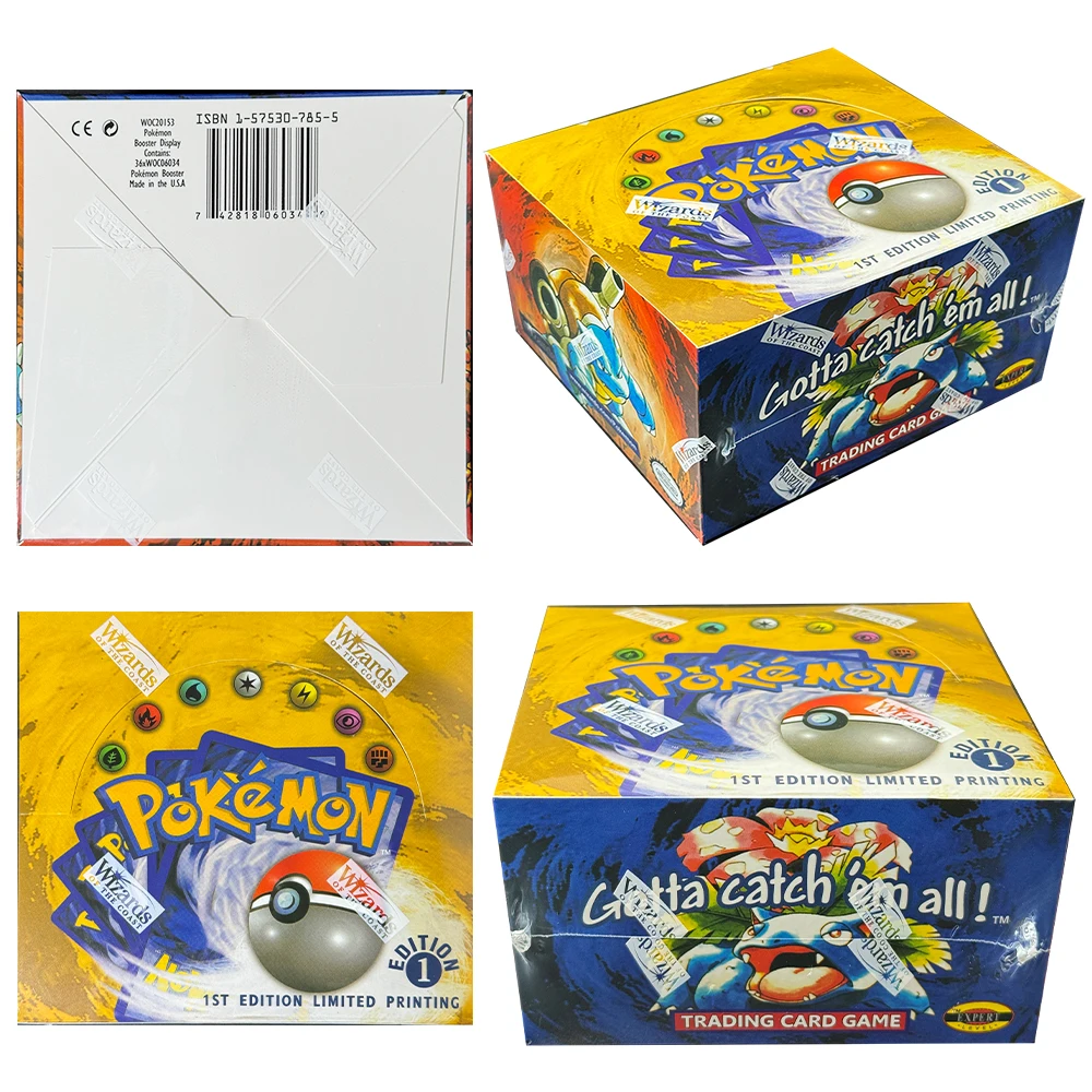 Pokémon Base Set Booster Box Pack TCG 1a edizione Carte da gioco Proxy 1 scatola 36 confezioni Jungle Fossil Imballaggio sigillato Raccolta di regali