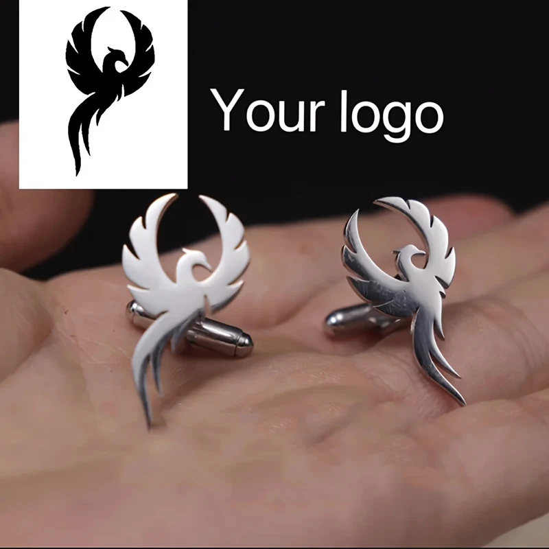 Personalisierte Manschettenknöpfe mit individuellem Logo für Herren, personalisierbar mit Ihrem Bild, Schmuck, elegantes, minimalistisches Design, Manschettenknöpfe aus Edelstahl 304L Image