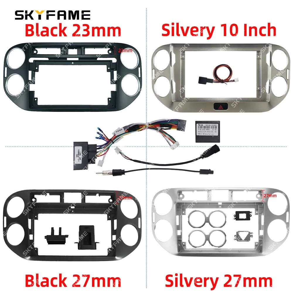 SKYFAME Auto Rahmen Fascia Adapter Canbus Box Decoder Android Radio Dash Fitting Panel Kit Für Volkswagen Tiguan Image