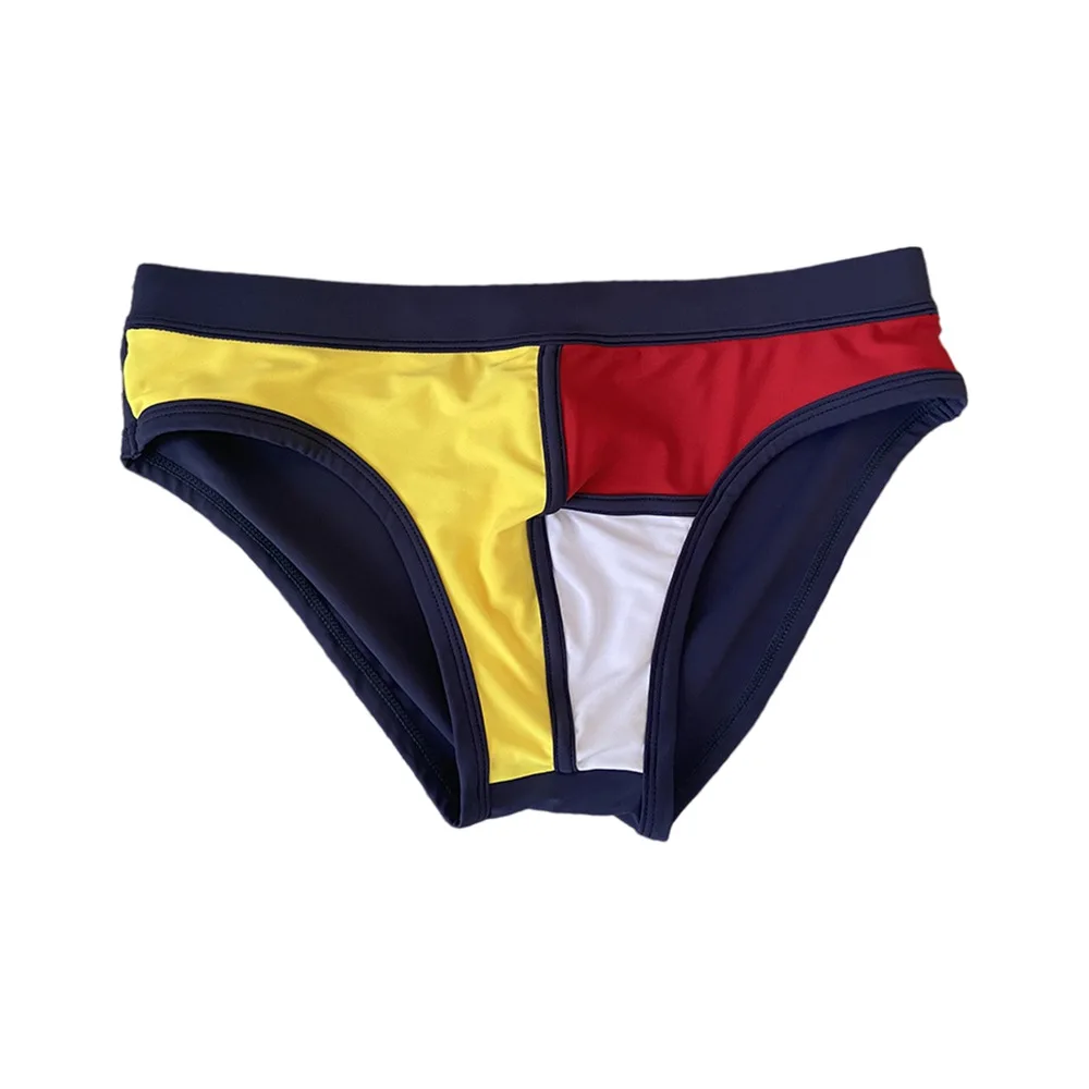 2025 trendige Herren-Badeanzug mit Körbchen-Slip, farblich passend, niedrige Taille, europäische und amerikanische Badebekleidung, Badeanzug für den Meer, Sommer10012zb Image