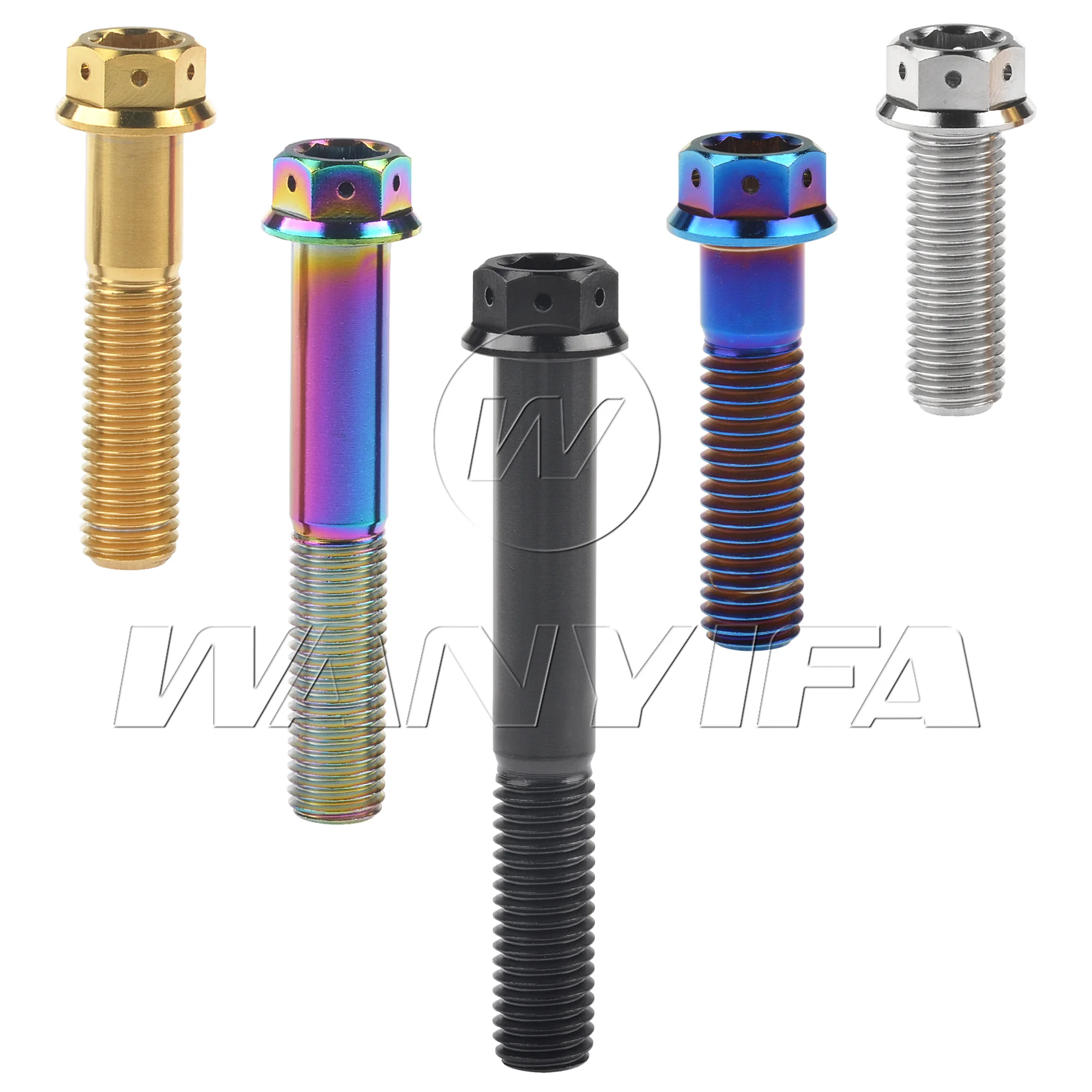 Bolzen aus Titanlegierung M10 x 20 – 90 mm Sechskant-Flanschschraube, Teilung 1,25/1,5 mm, geeignet für Motorrad-Modifikationen Image