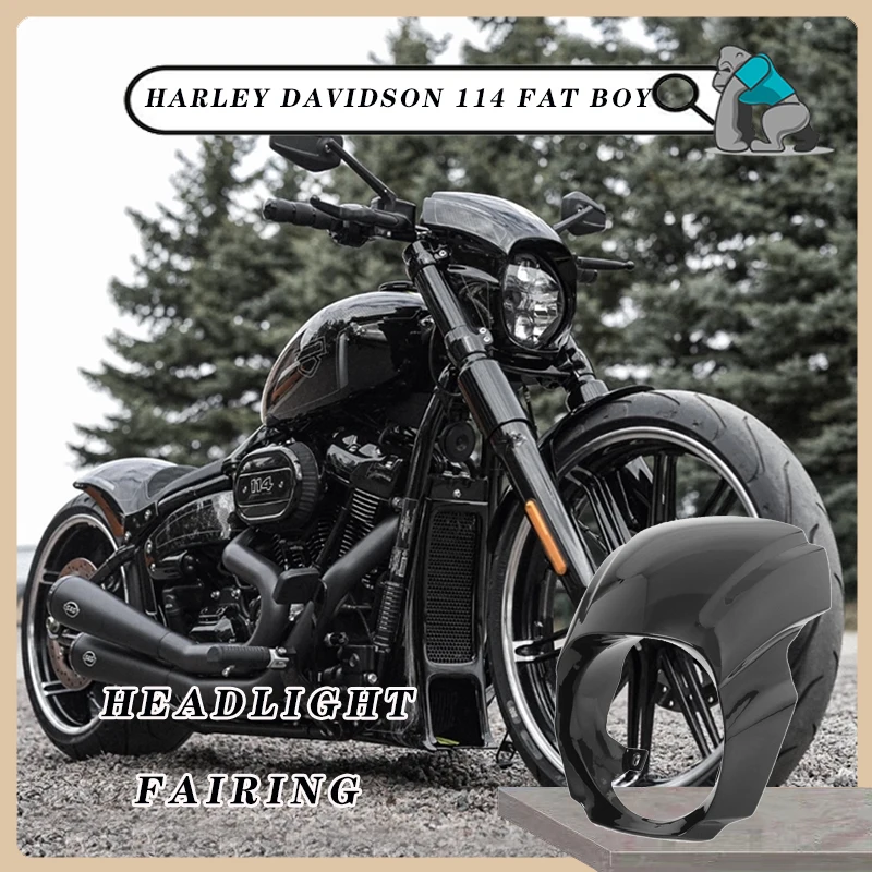 Motorrad-Frontscheinwerfer-Verkleidungsabdeckung für Harley Davidson 114 Fat Boy Harley Softail Breakout FXBRS FXBR 2018–2022 Windschutzscheibe