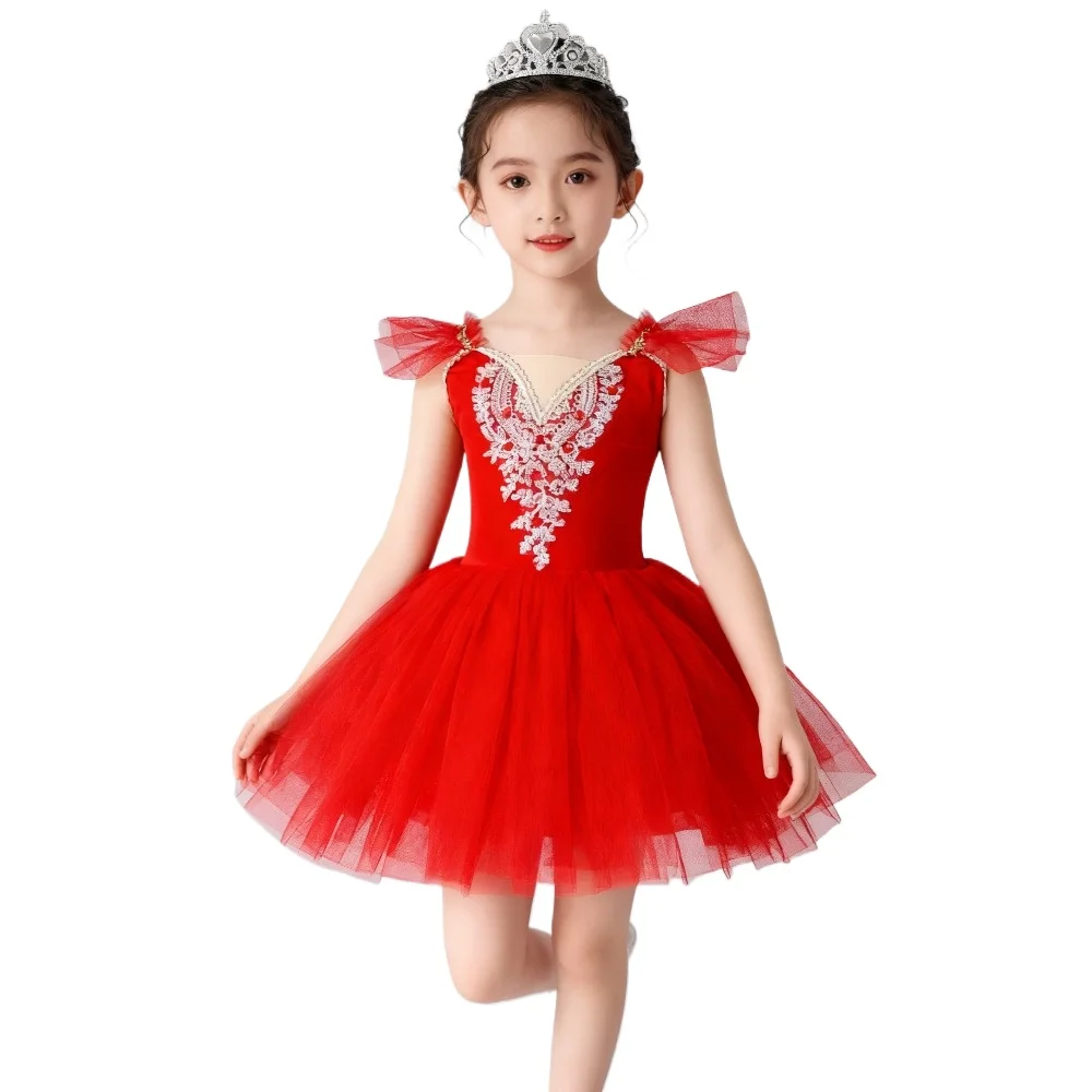 Vêtements pour enfants Vêtements de danse Vêtements pour enfants Robe de ballet élégante et mignonne Justaucorps pour filles Robes Costumes de scène Tutu Performance