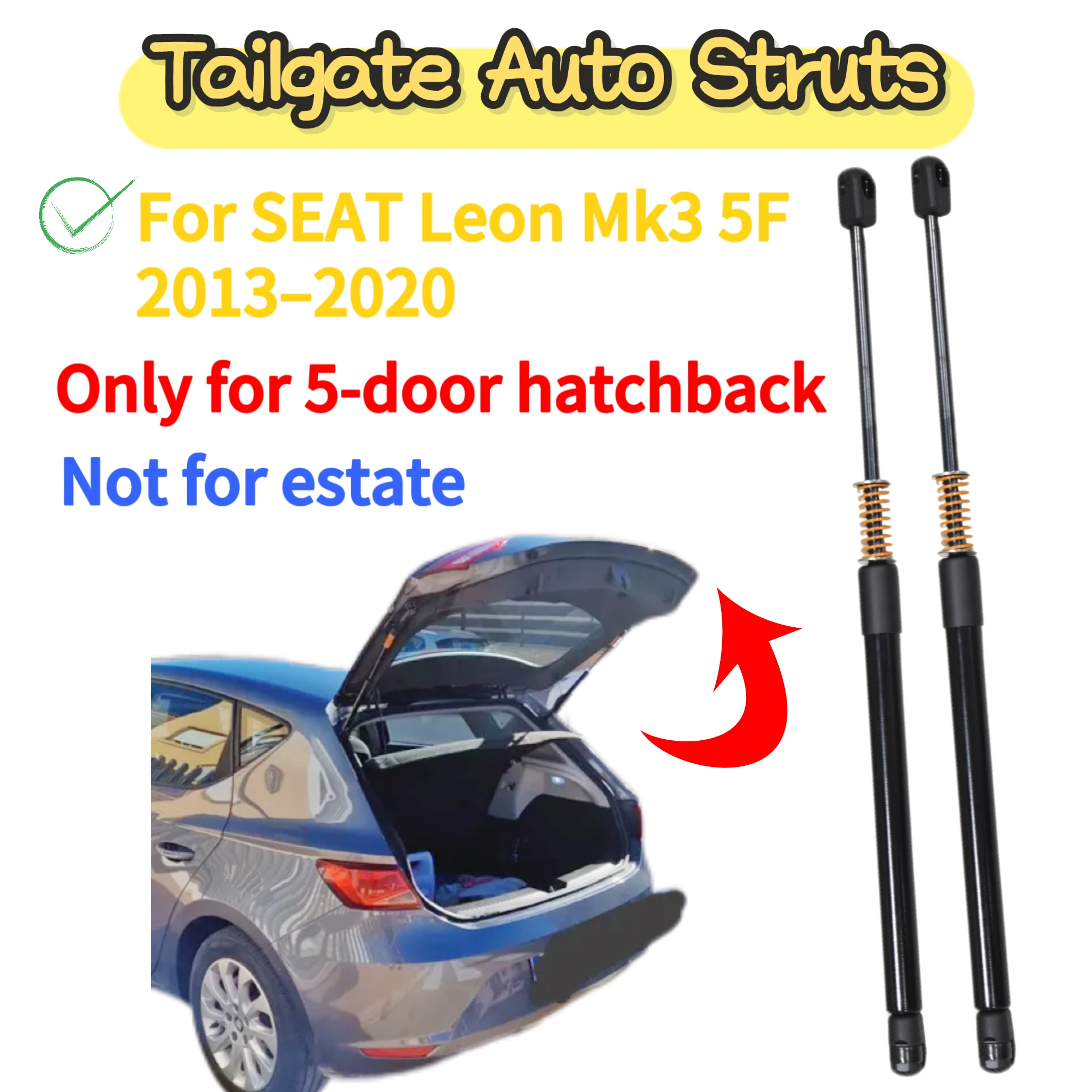 Auto Ammortizzatori Con Molle Per SEAT Leon Mk3 5F Hatchback 2013-2020 494mm Portellone Posteriore Tronco Boot Ascensore Supporta Ammortizzatore asta