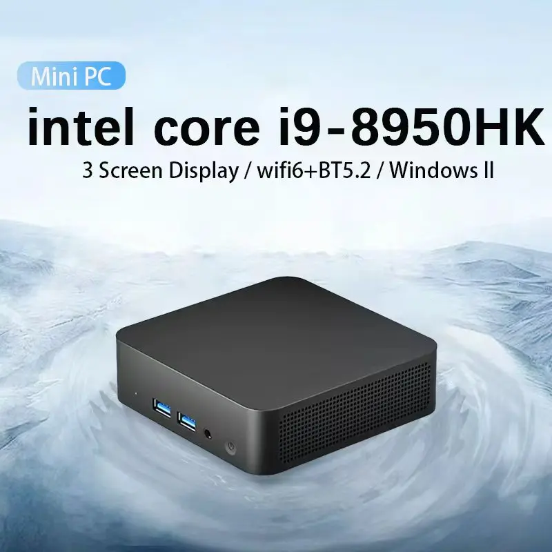 Mini ordinateur 2026 4K HD Intel Core i9 8950HK 16 Go DDR4 1/2 To SSD PC Windows 11 UHD Graphics Pocket PC 4K HD Mini PC de jeu de bureau