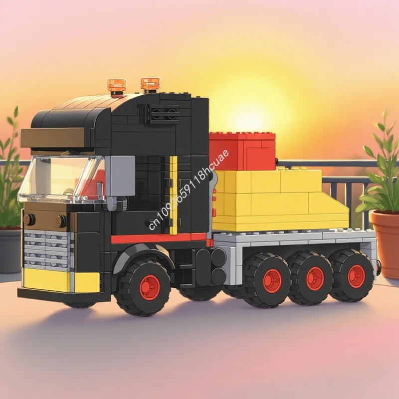 298 Stück MOC City Cargo Spezialtransportwinde LKW Modellbau Spielzeug Blöcke Weihnachtsgeschenke Bauidee Bildung Image