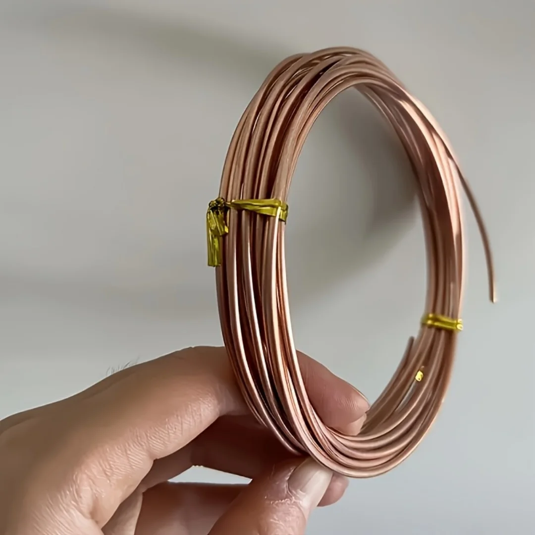 5 m Länge, 2,0 mm, reiner Kupferdraht, 12 Gauge, blank, massives Rundkupfer, Länge 16,4 Fuß, eine Rolle für Elektronik- und Heimwerkerprojekte Image