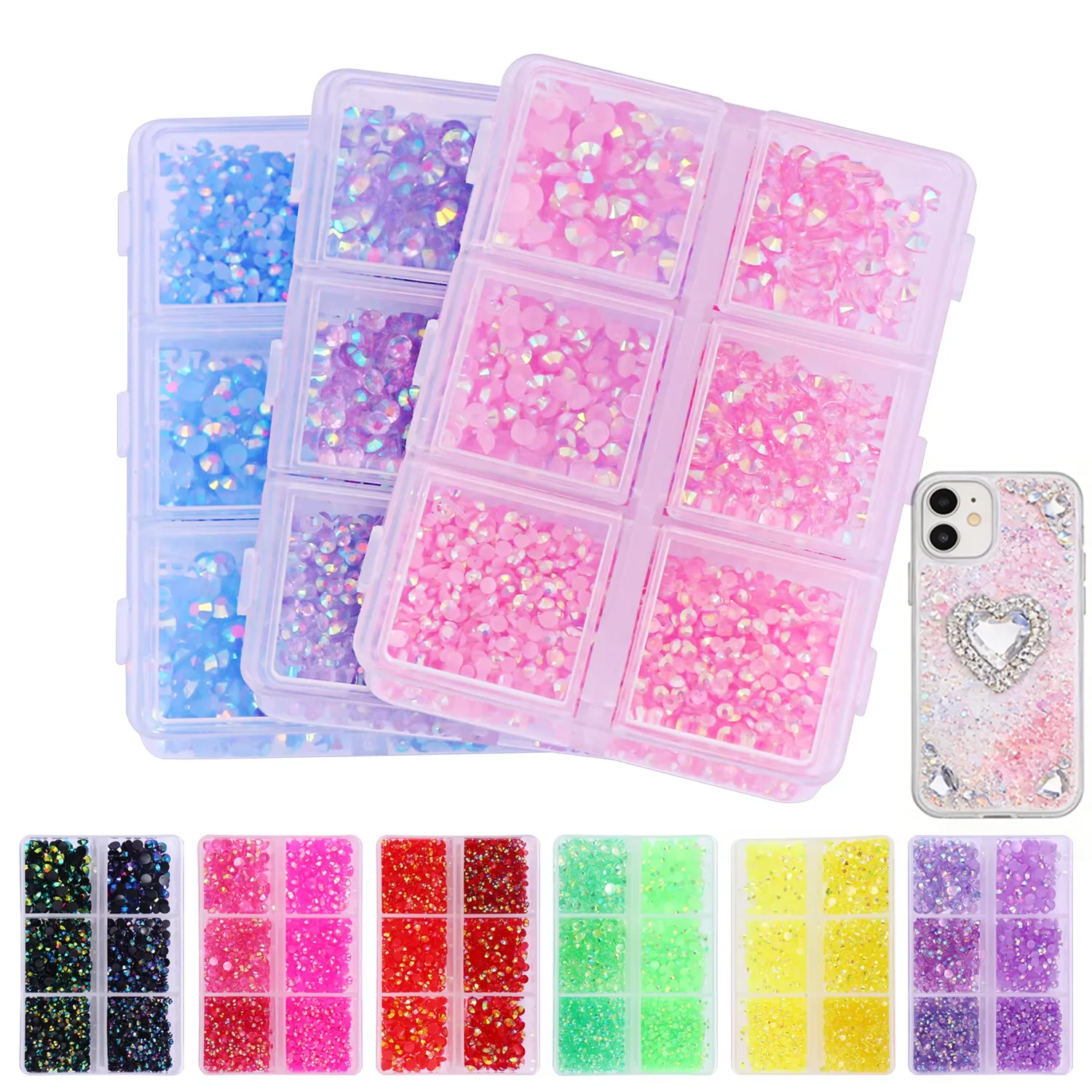 2700 teile/schachtel/4mm ab Gelee Nagel Strass Harz Flatback klarer Nagel Edelstein Stein für DIY Nail Art Dekoration Zubehör Image
