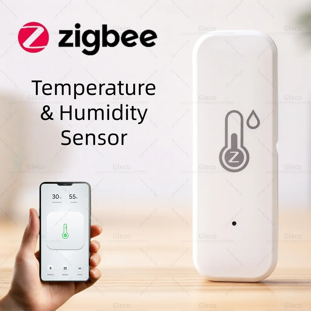 Tuya Zigbee Temperatur Und Feuchtigkeit Sensor Indoor Smart Home Hygrometer Batterie Powered Smart Leben APP Z2M Echtzeit Überwachung Image
