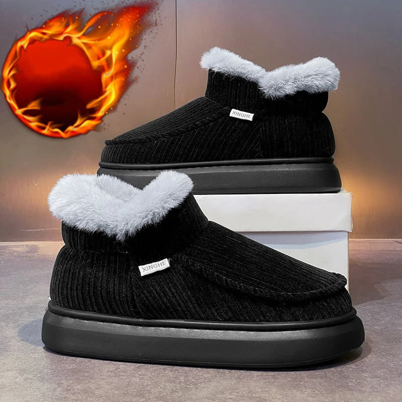 Winter Männer Schuhe Hausschuhe Warmes Zuhause Innen Plüsch Männer Schuhe Casual Flache Dicke Sohle Licht Weiche Wanderschuhe Turnschuhe Größe 39-45