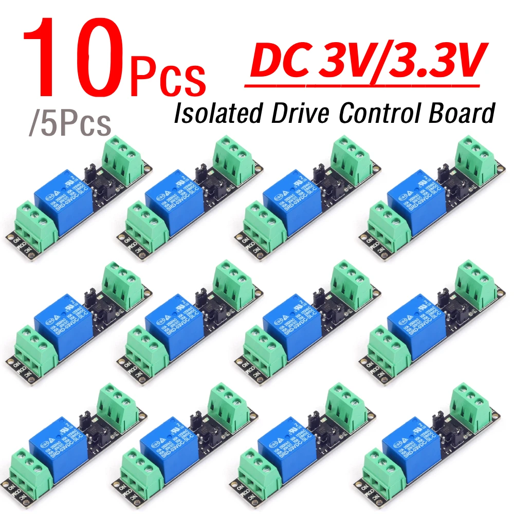5/10Pcs High Level Trigger Relais Modul Optokoppler Relais Modul DC 3V/3,3V Isolierte stick Control Board Mikrocontroller IO Port Image