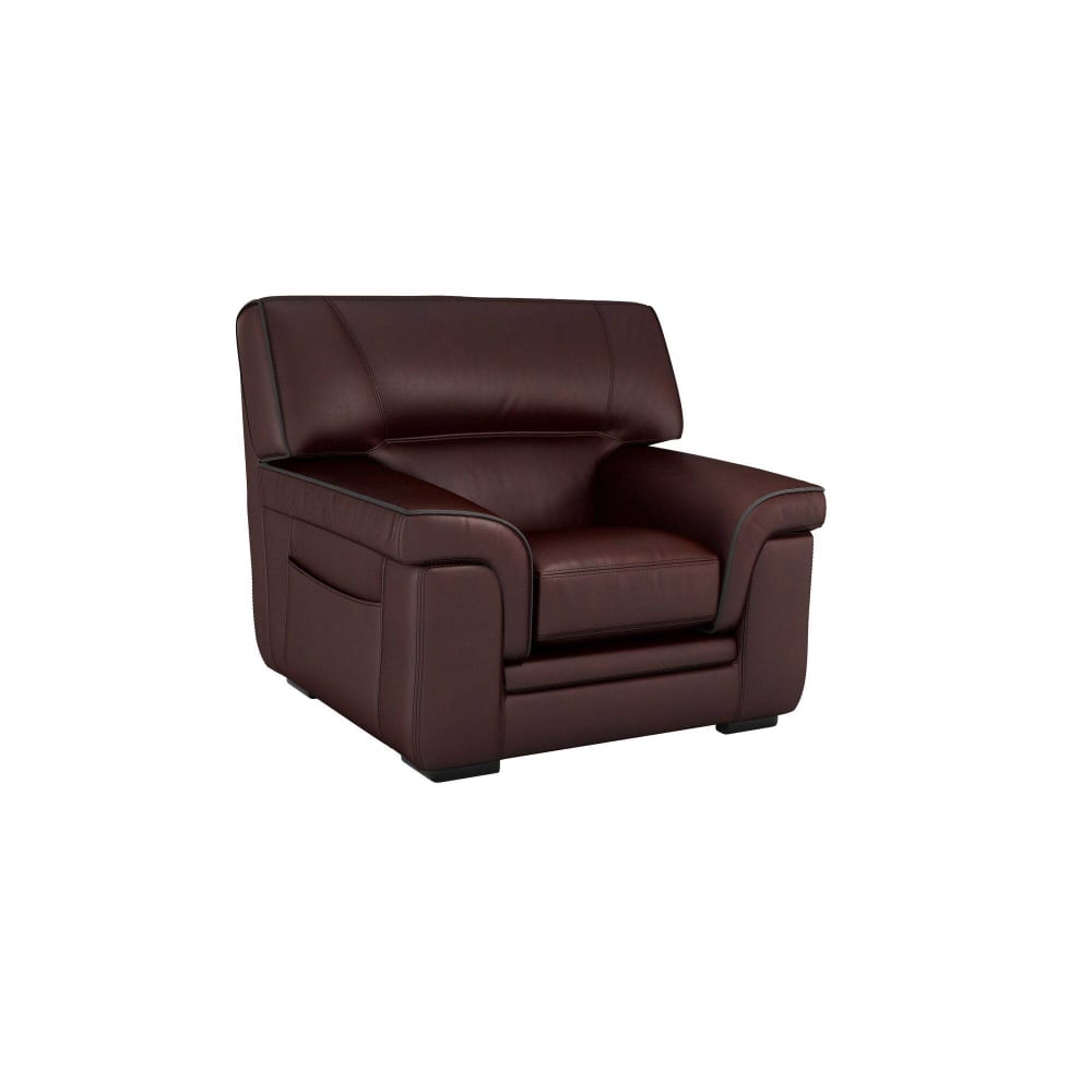 Fauteuil cuir H92 marron foncé