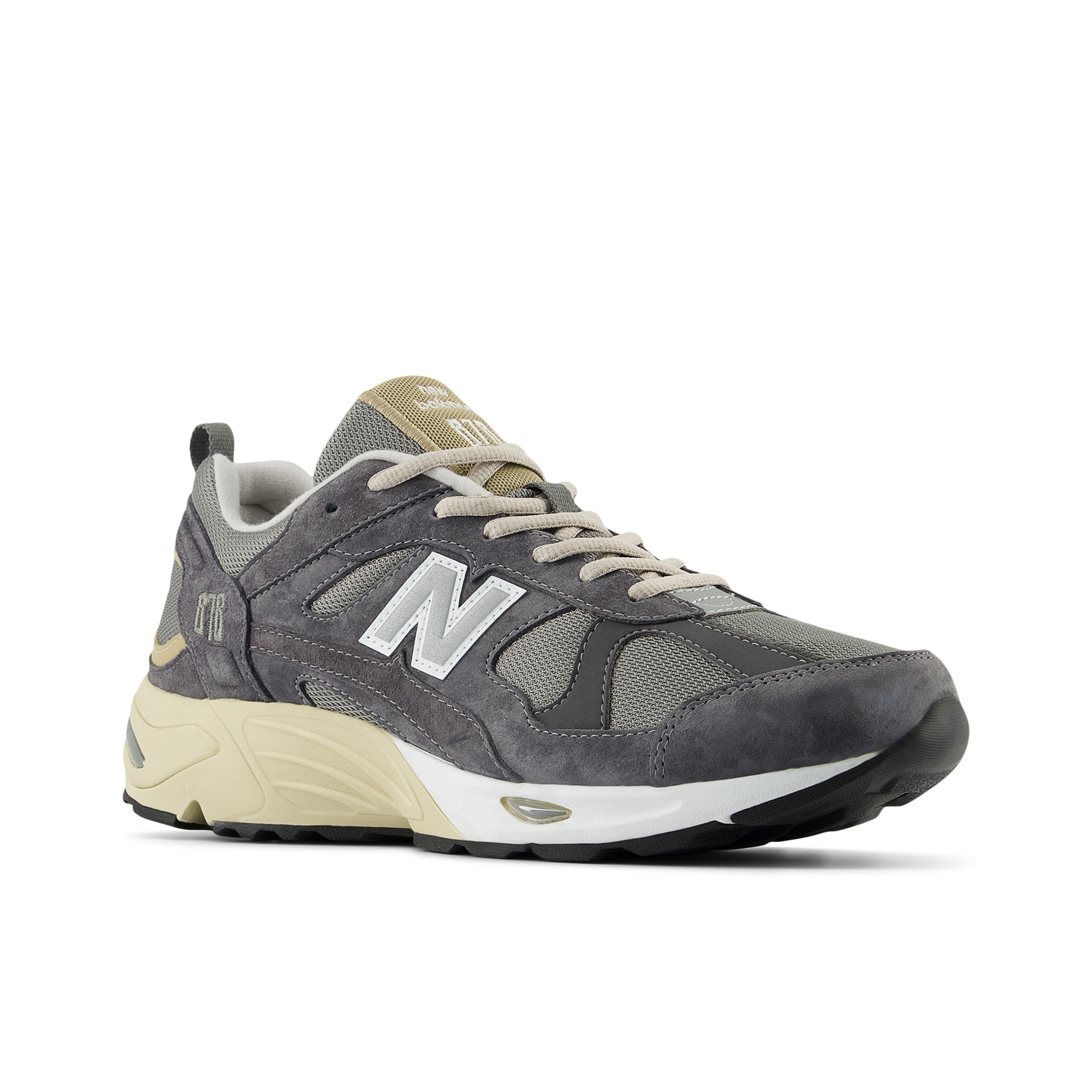 Sneaker NEW BALANCE "878", Damen, Gr. 46,5, magnet, Leder, Synthetik, Textil, Schuhe Sneaker