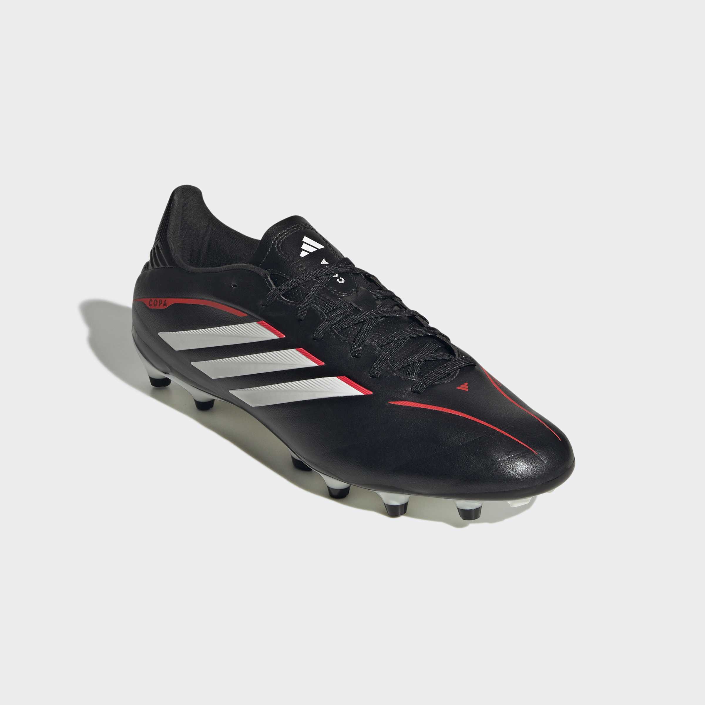 Fußballschuh ADIDAS PERFORMANCE "COPA PURE IV LEAGUE, FESTE BÖDEN", Gr. 43, core schwarz, ftwr weiß, lucid rot, Synthetik, Schuhe Fußballschuh, Außensohle für feste Böden