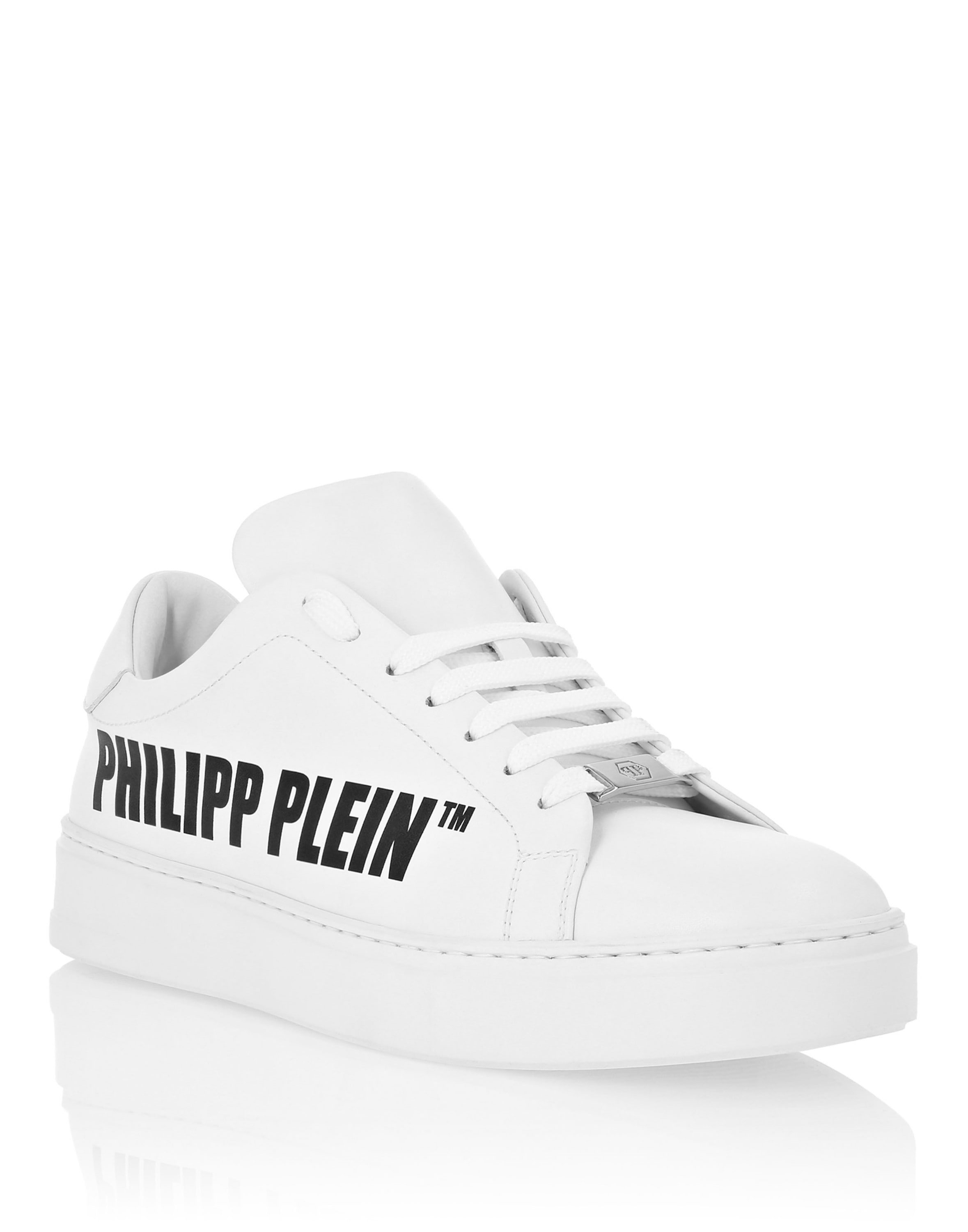 Sneaker PHILIPP PLEIN "Lo-Top Turnschuhe", Damen, Gr. 41, Normalschaft, 01, weiß, Schuhe Sneaker