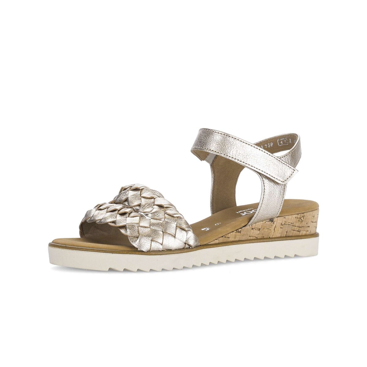 Keilsandalette GABOR "Keilsandalette Glattleder", Damen, Gr. 37,5, gold, Schuhe