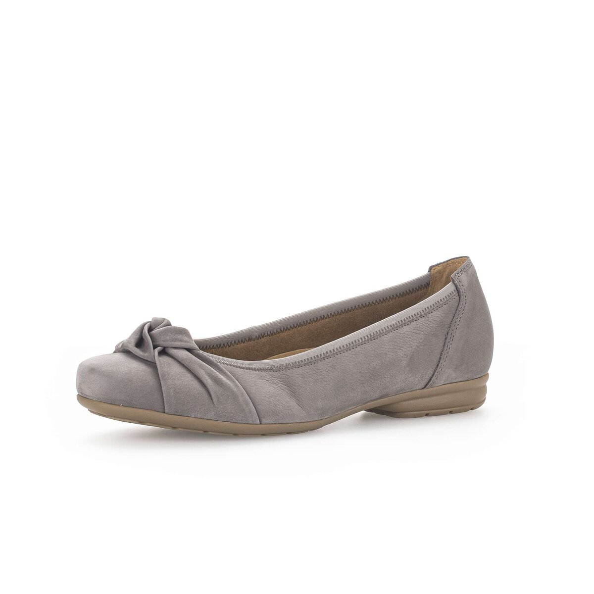 Ballerina GABOR "Sportliche Ballerina Rauleder", Damen, Gr. 38, grau, Schuhe Ballerina