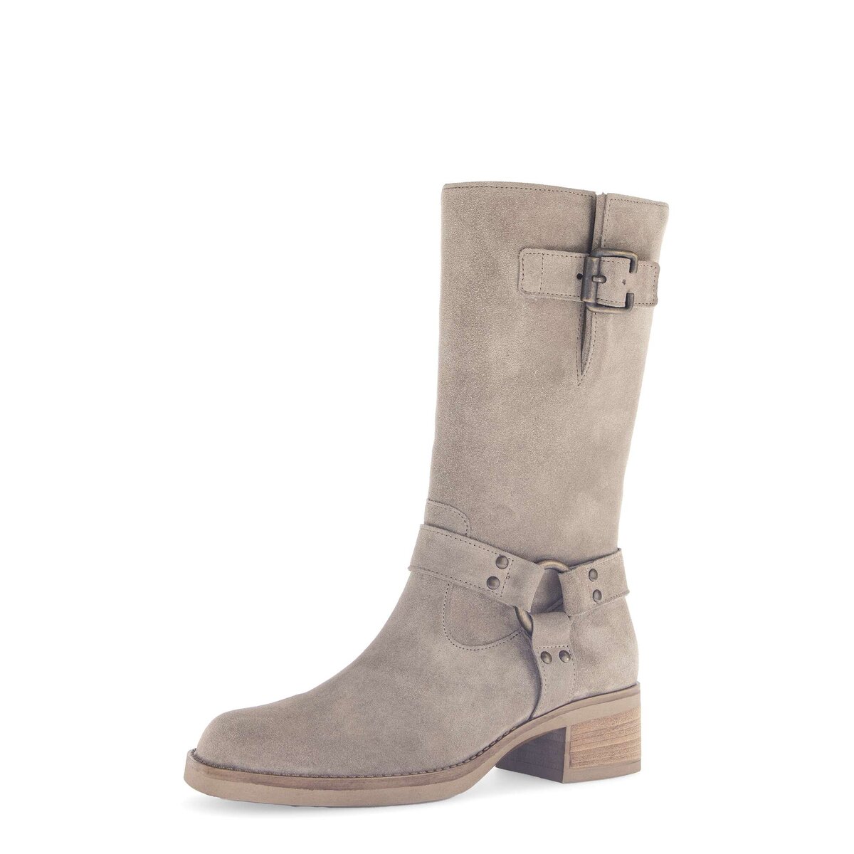 Bikerboots GABOR "Biker Boots Rauleder", Damen, Gr. 40, beige, Schuhe Bikerboots