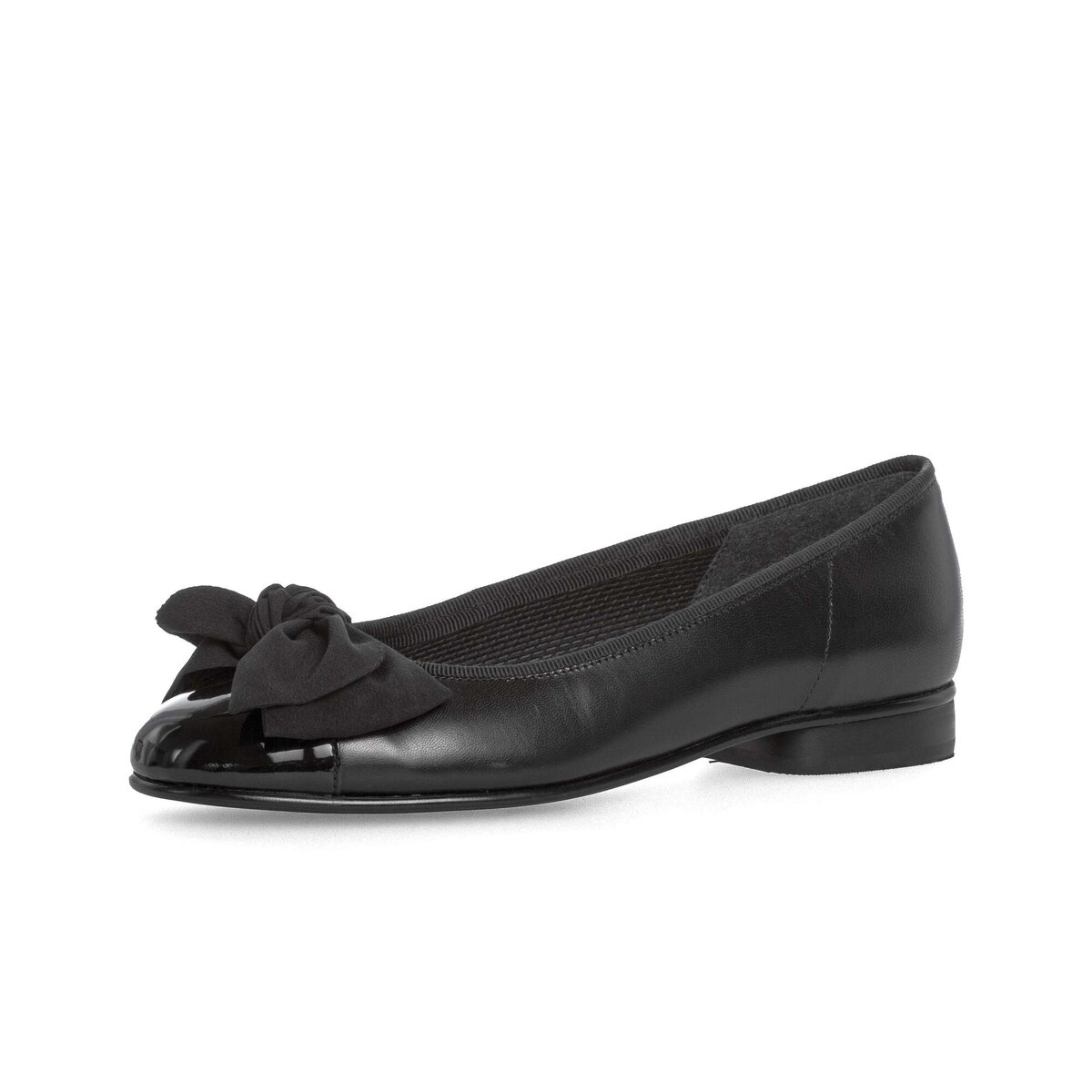 Ballerina GABOR "Eleganter Ballerina Glattleder", Damen, Gr. 39, schwarz, Schuhe Ballerina