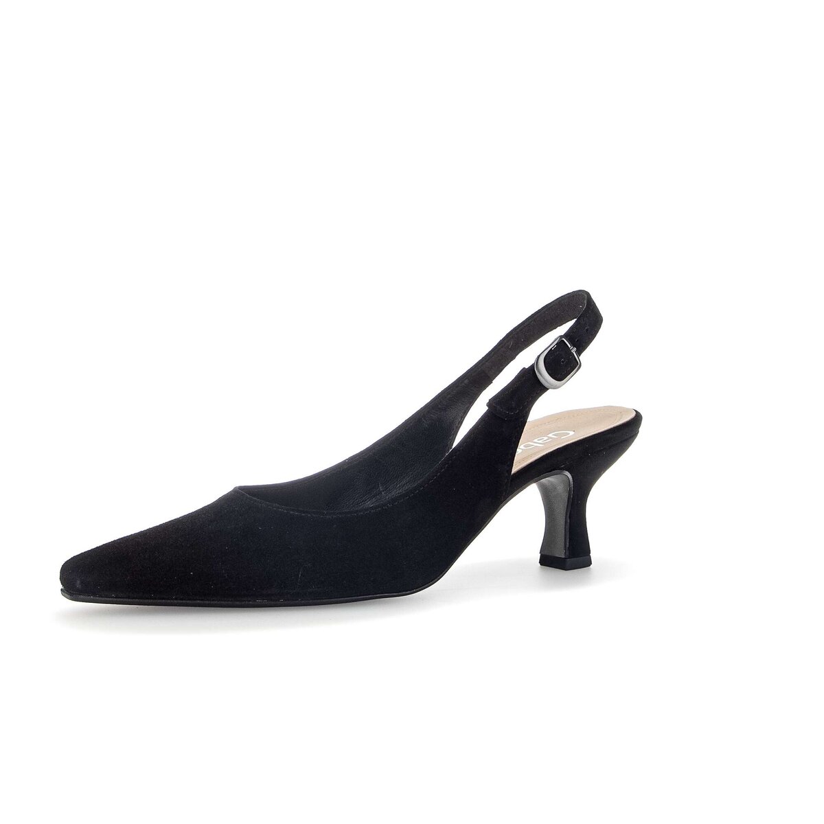 Slingpumps GABOR "Slingpumps Rauleder", Damen, Gr. 41, schwarz, Schuhe Slingpumps