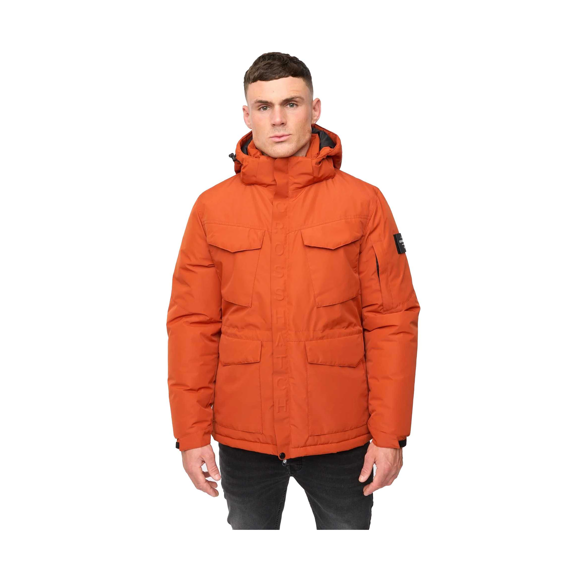 Crosshatch - "Plentons" Jacke für Herren (Dunkel Orange) Image