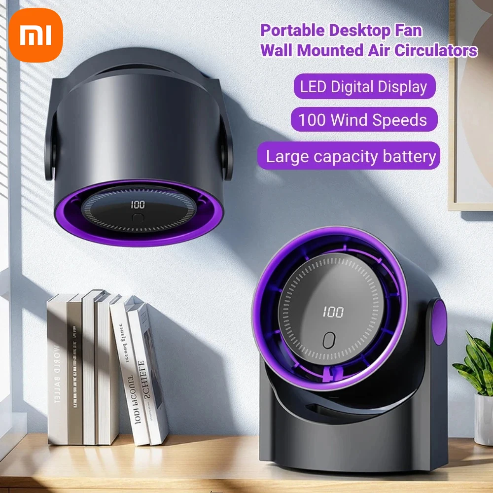 Xiaomi ventilateur électrique intelligent 100 vitesses ventilateur sans lame USB charge bureau silencieux mural climatiseur ventilateur de Table pour le Camping