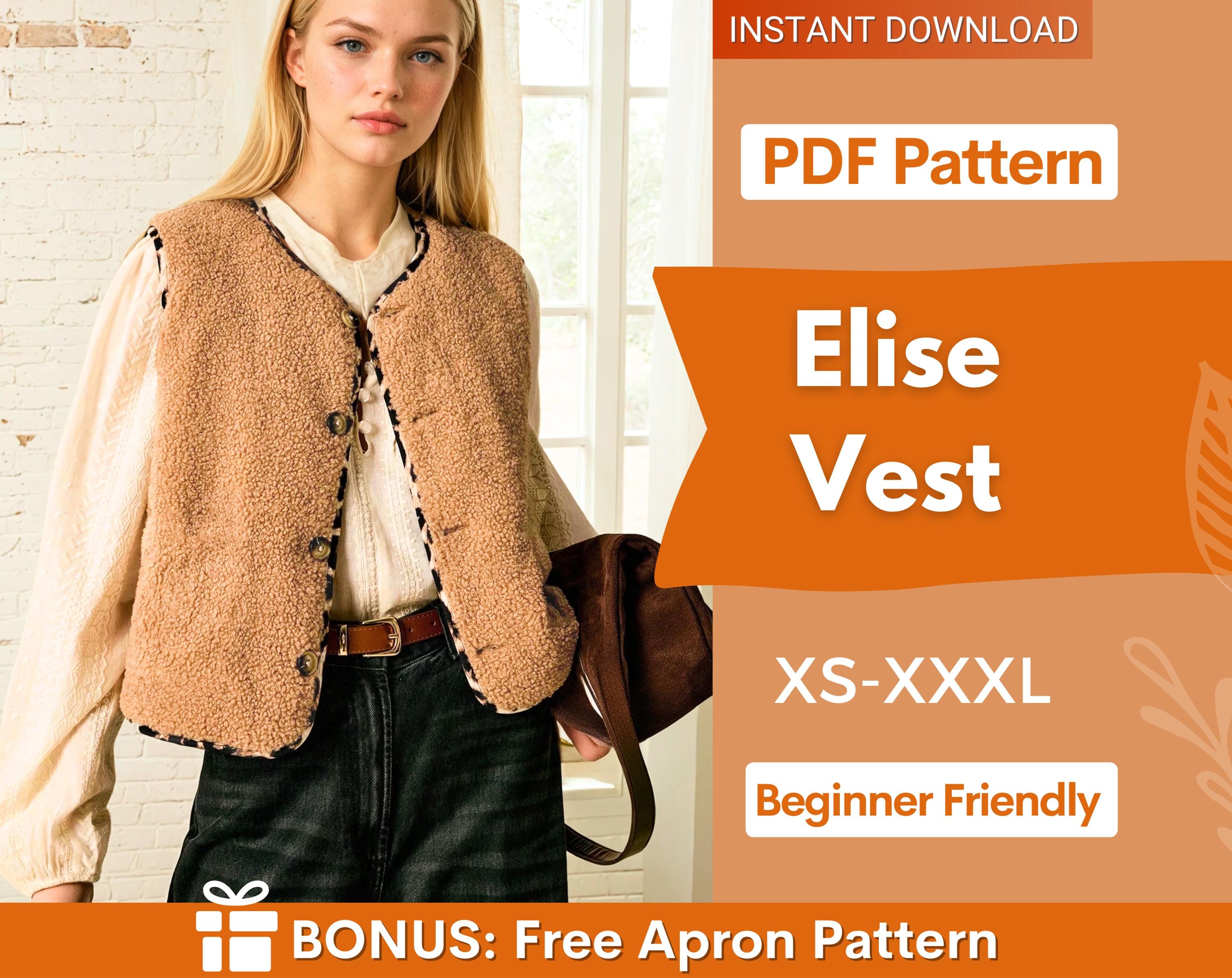 Modello di cucito per gilet Teddy / Modello di top / Modello di gilet / Modello di cucito per top / Modelli di cucito per donna / Modello di gilet Ted