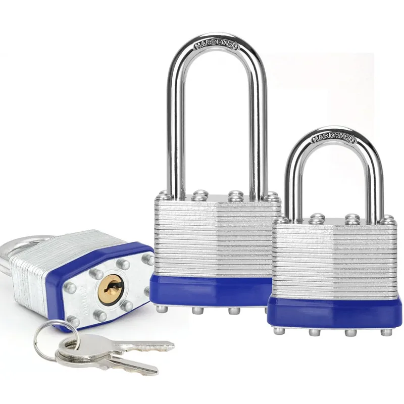 40-mm-Vorhängeschloss mit breitem Gehäuse und Bügel aus gehärtetem Stahl, Messingzylinder – für Haspenriegel, Schuppen, Zäune, Lagerschränke Image