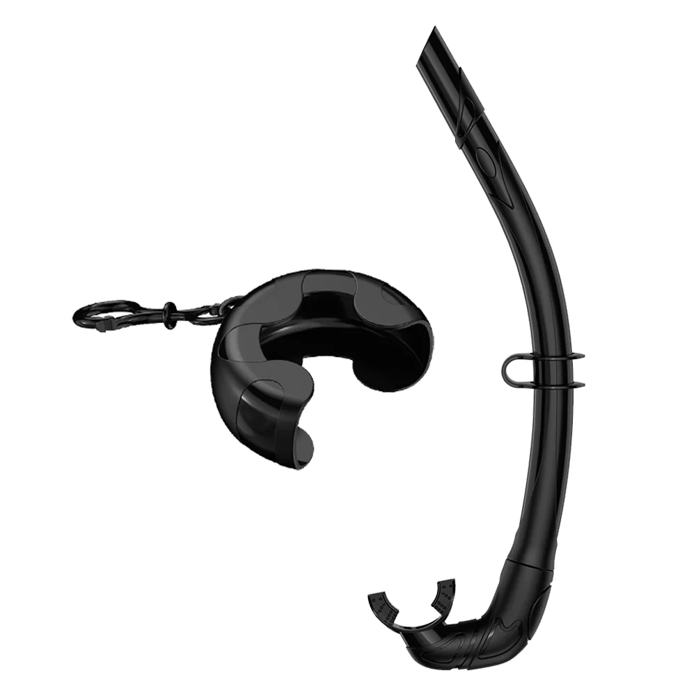 Silikon-Schnorchel, weich, flexibel, faltbar, leicht zu atmen, Anti-Tropf, für Erwachsene, Tauchen, Freitauchen, Schwimmtraining, leicht zu transportieren für Reisen Image