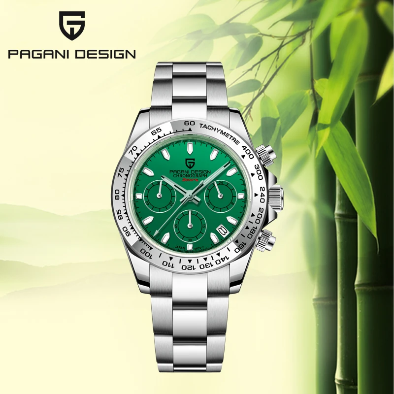 PAGANI DESIGN PD1727 Neueste Edition Herren Automatik-Quarzuhr Saphirglas Edelstahl 10bar Wasserdicht Zeitmesser Image