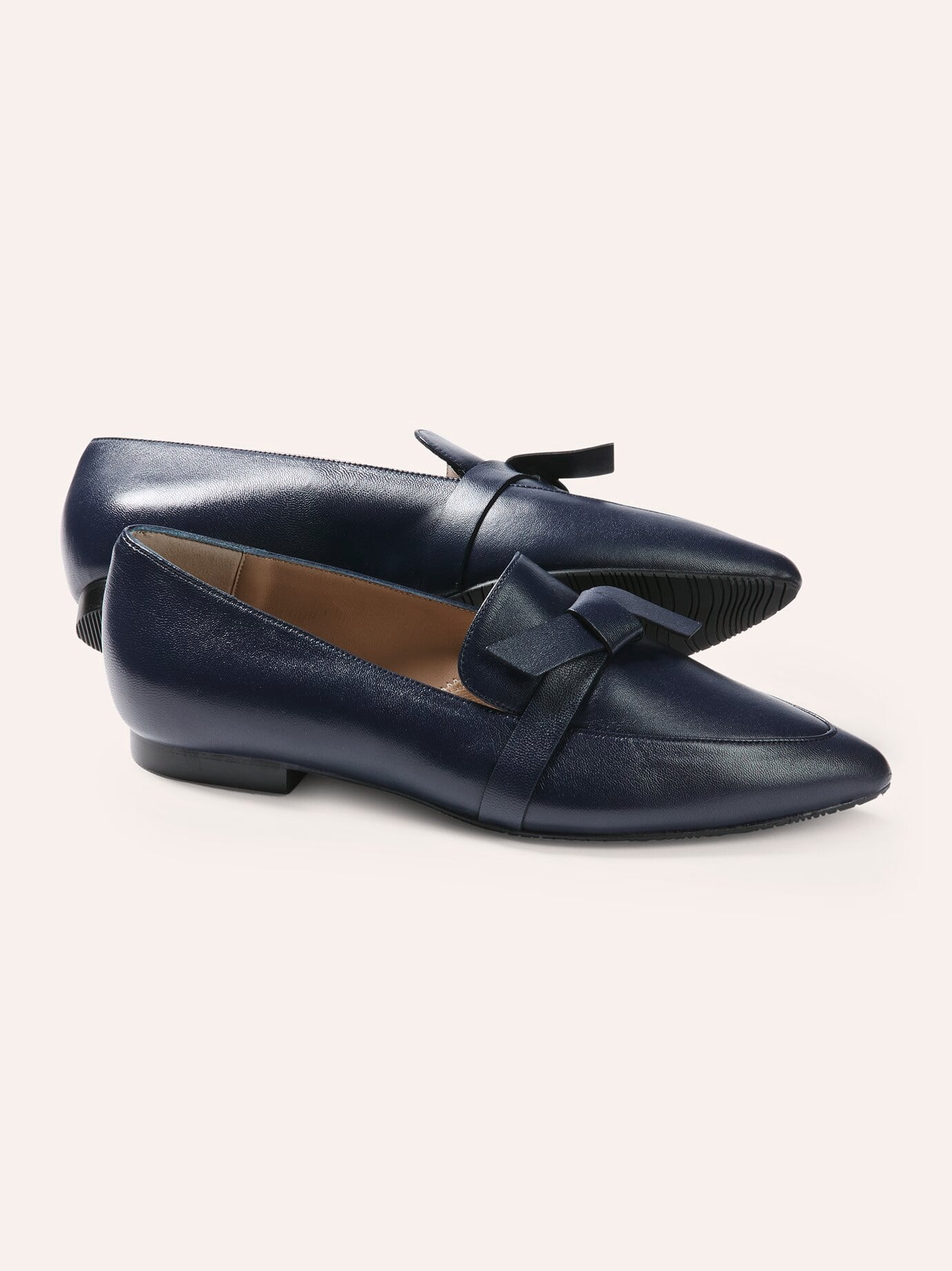 Walbusch Damen Soft Schlupf-Schuh mit Schleife Blau noch offen: Muster