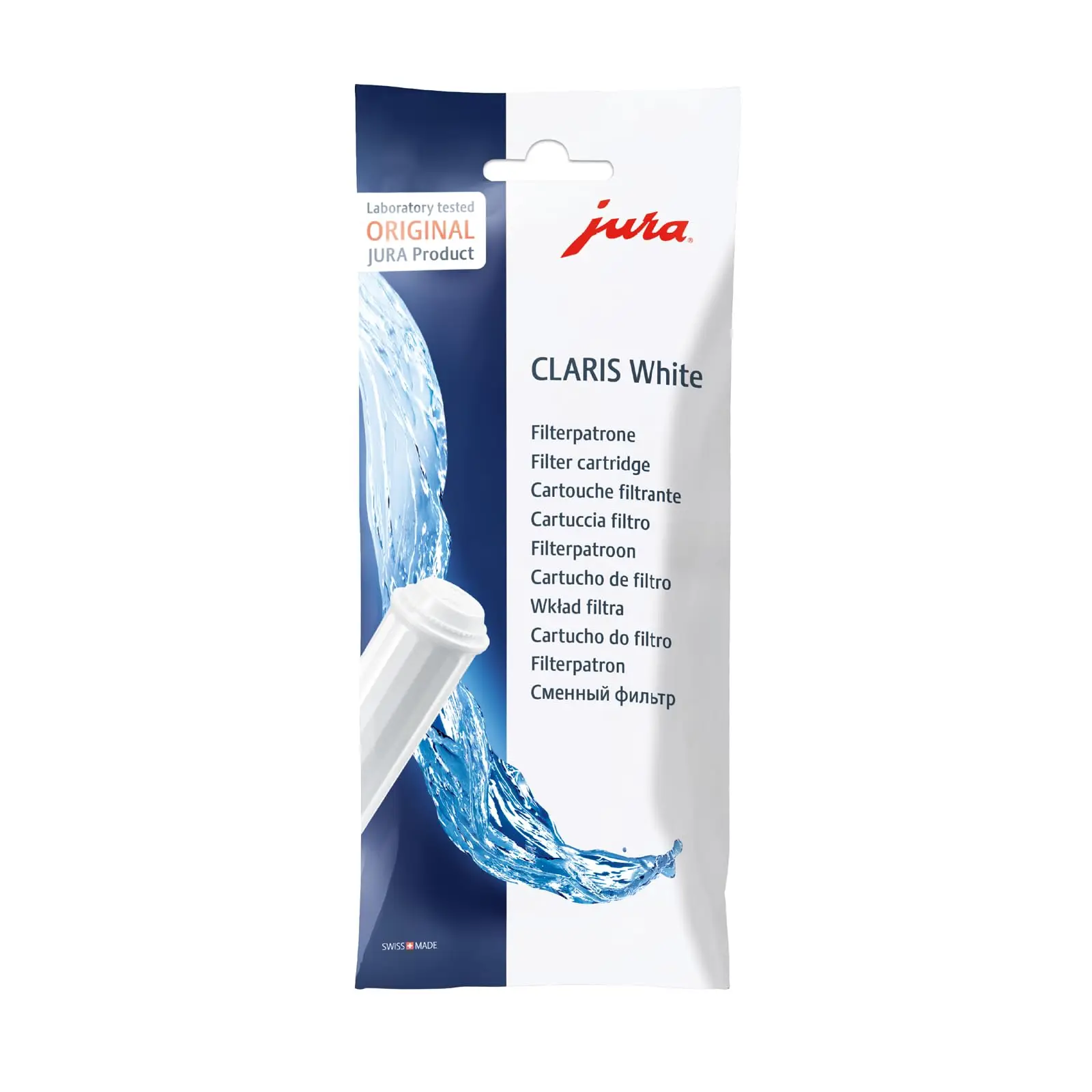 JURA – CLARIS White Filter Cartridge gegen Kalkablagerungen – TÜV-zertifizierte Hygiene – 1er-Pack – 60209 Image
