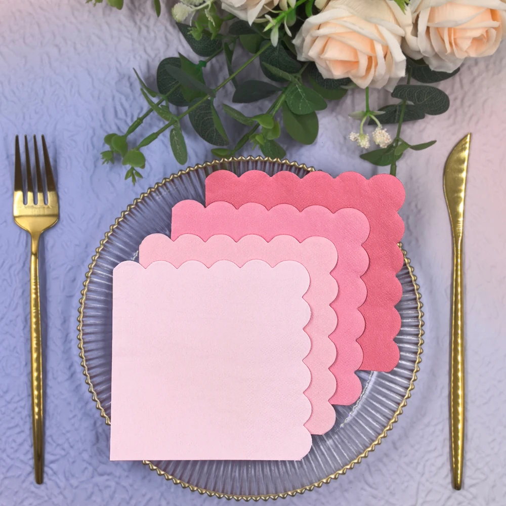 Cocktailserviette, 2-lagige Dessert-Einweg-Servietten mit Farbverlauf für Abendessen, Hochzeit, Geburtstag, Party, Jahrestag, Empfang, Veranstaltung Image