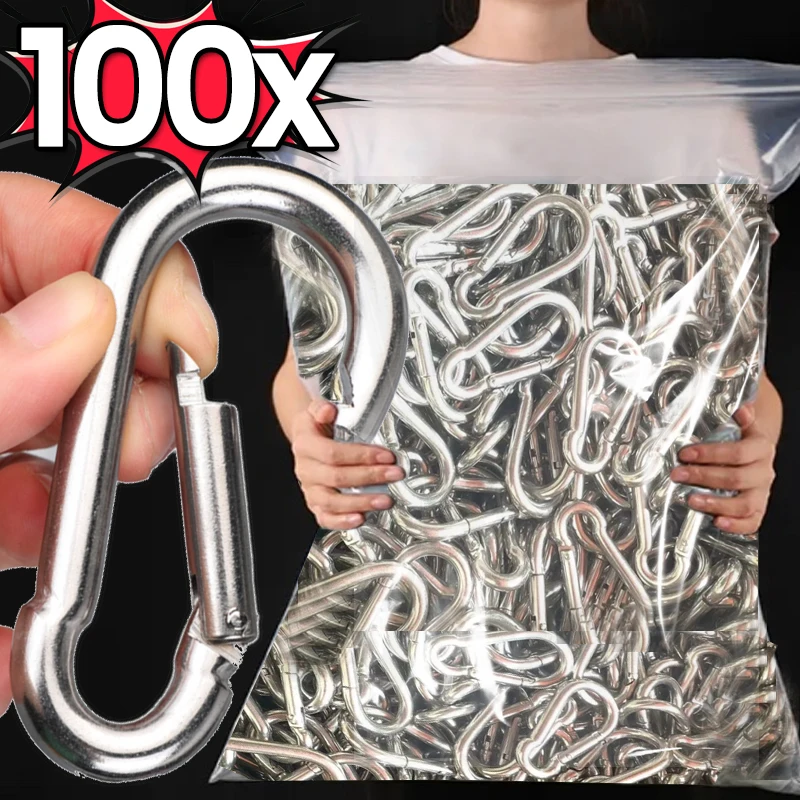 Karabiner aus Aluminiumlegierung, Schlüsselanhänger, multifunktionale D-Ring-Schnalle, Feder-Karabinerhaken, Schlüsselanhänger, Karabiner für Camping-Zubehör Image