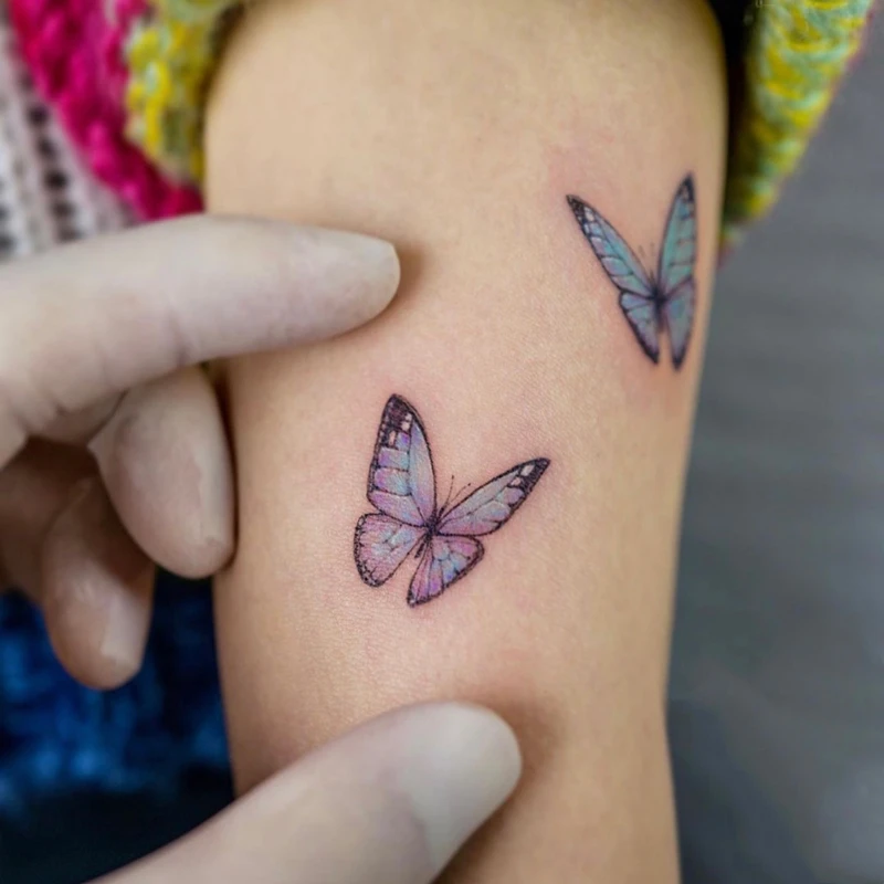 Farbe Schmetterling Tattoo Aufkleber wasserdichte Männer und Frauen temporäre Tätowierung Image