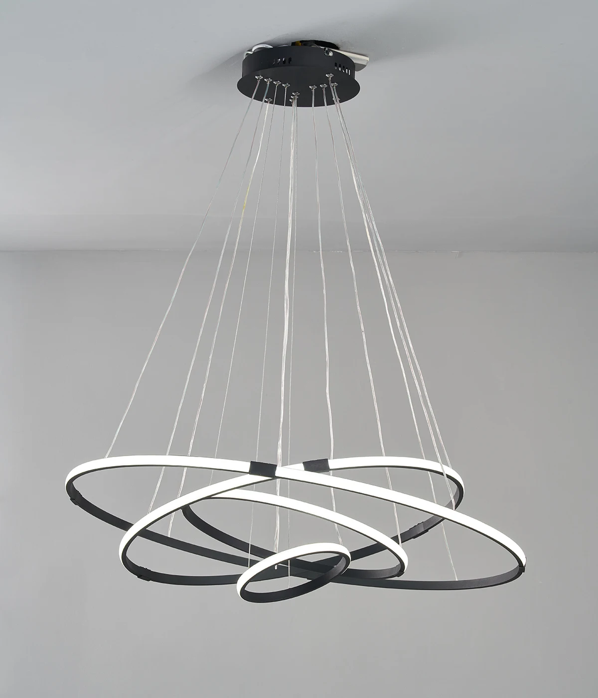 Moderne LED-Pendelleuchte aus Aluminium, Schwarz/Grau/Goldfarben, für Wohnzimmer, Schlafzimmer, Esszimmer, Küche, Innen-Pendelleuchte