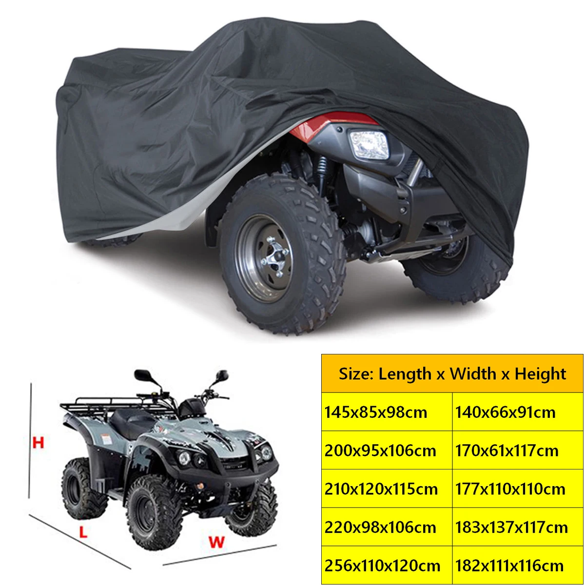 Universal Schwarz 190T Motorrad Wasserdichte Abdeckung Quad Bikes ATV Für Polaris Honda Yamaha Suzuki Größe M L XL 2XL 3XL D15