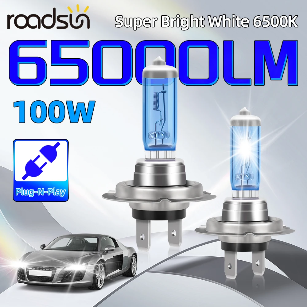 1 Paar 100 W 12 V Xenon-Halogen-Scheinwerfer 65000 lm Auto-Nebelscheinwerfer 12 V 6500 K Weiß H1 H4 H7 H11 H13 9005 9006 9012 Halogenlampe