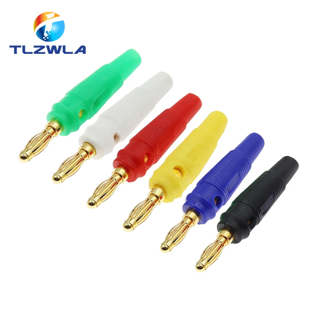 5PCS Neue 4mm Stecker reines kupfer Vergoldet Musical Lautsprecher Kabel Draht Pin Banana Stecker Anschlüsse Image
