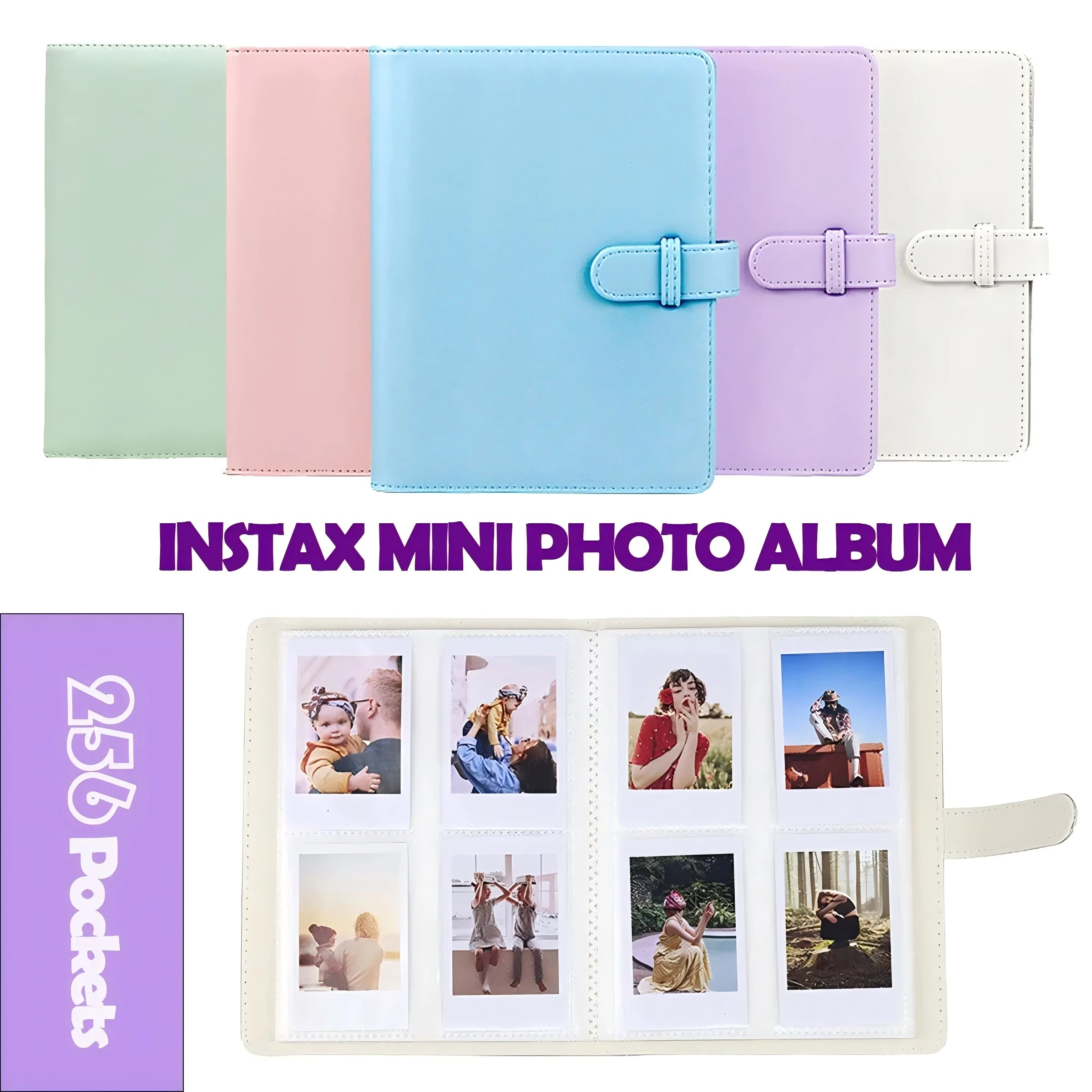 256 Fächer Mini-Fotoalbum Bildhülle für Fujifilm Instax Mini Film 7 8 9 11 25 50s 70 90 Evo Link Liplay Image