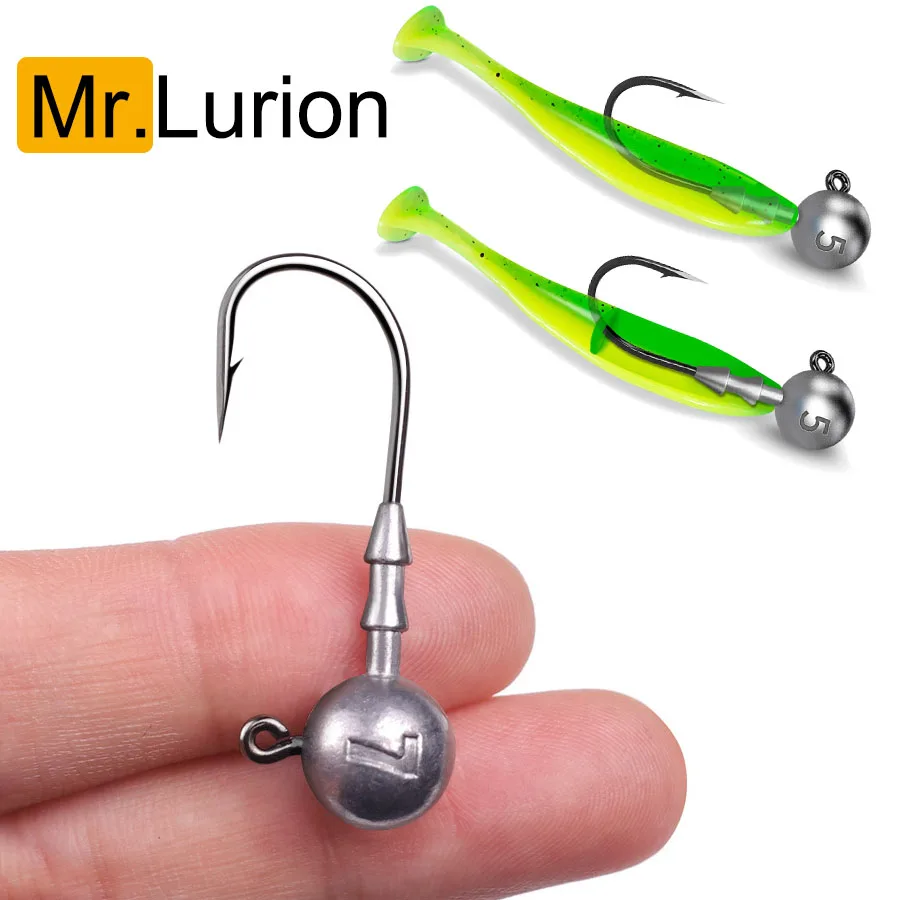Gancio con testa jig da 3,5 g/5 g/7 g/10 g/14 g per attrezzatura da pesca morbida, collo a vite con gancio in carbonio affilato per esca con esca per esche artificiali